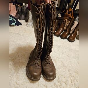 Brown Lace-Up Boots